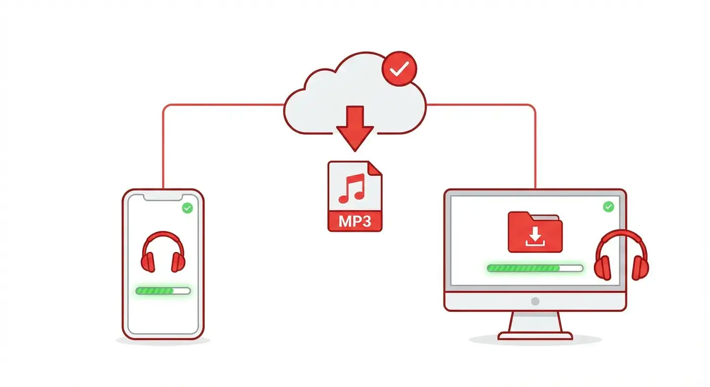 تحميل ملف MP3 المحوّل من YouTube للاستماع دون اتصال