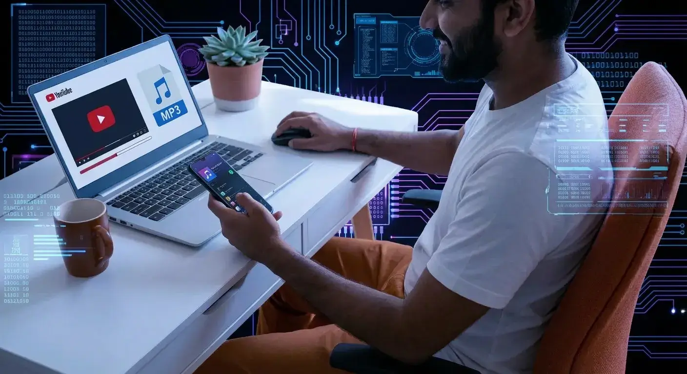 Alur kerja cepat untuk mengonversi video YouTube menjadi MP3 di laptop dan ponsel